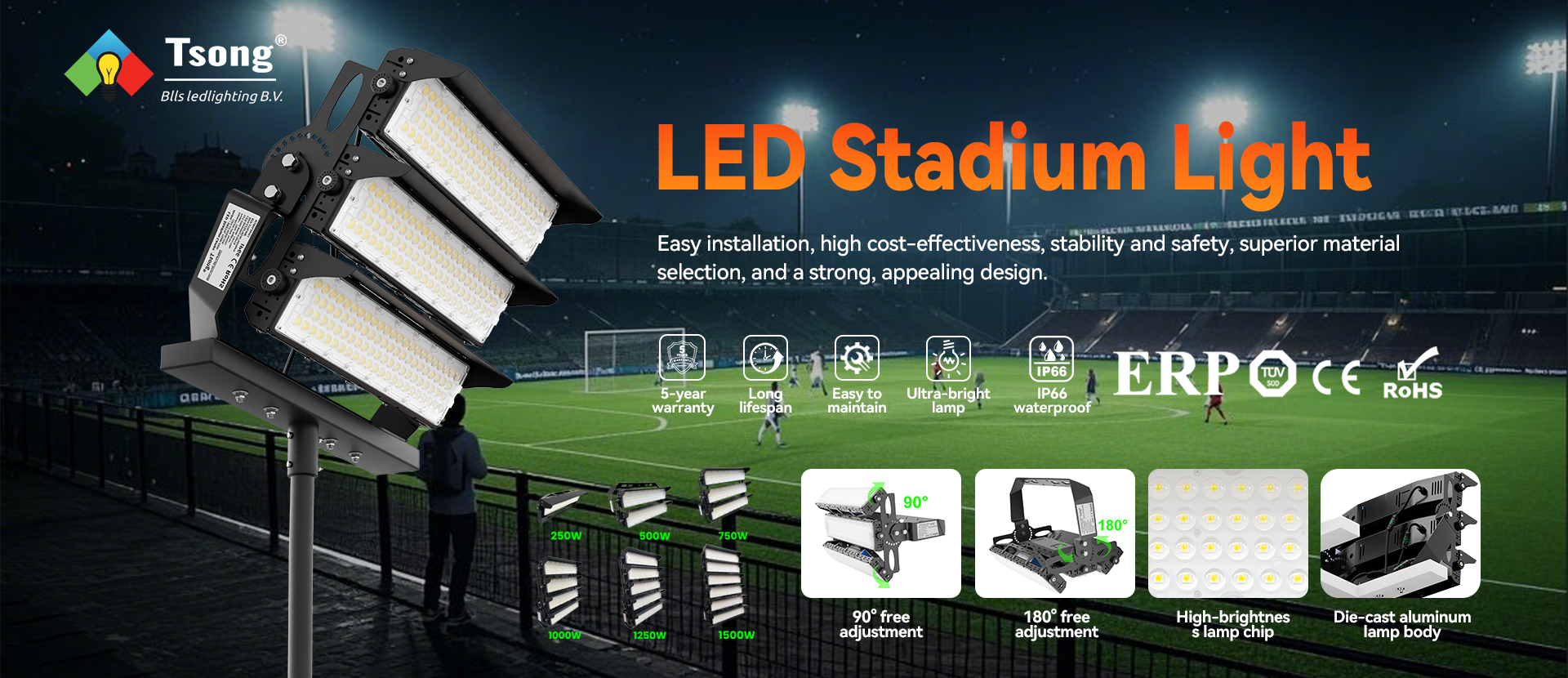 High Power Stadium Light – 500W 170lm/W