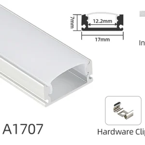 LED-profil SAL1707 17x7 mm med klar diffusor