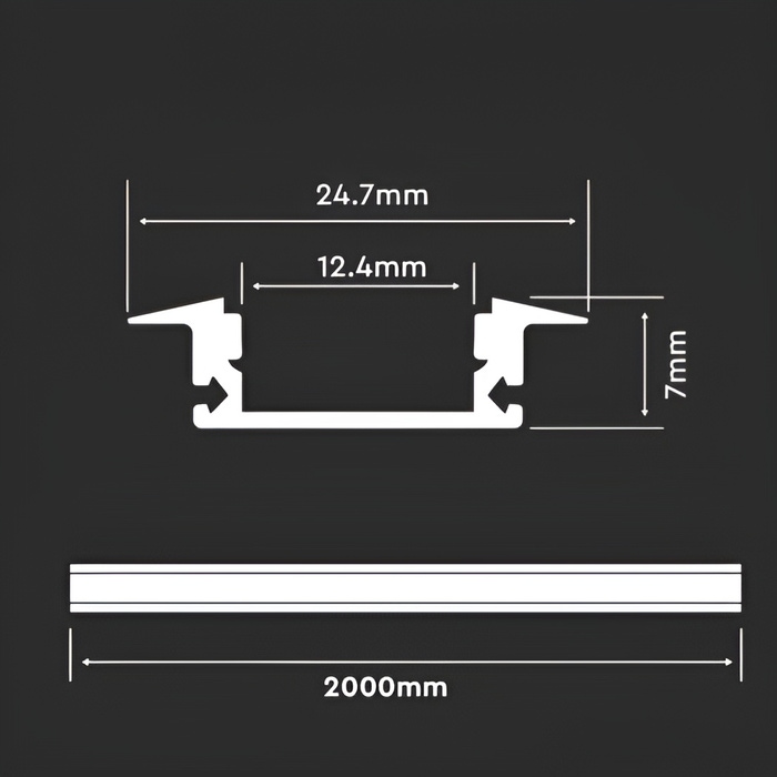 LED-profil SAL2407 24x7 mm i silver
